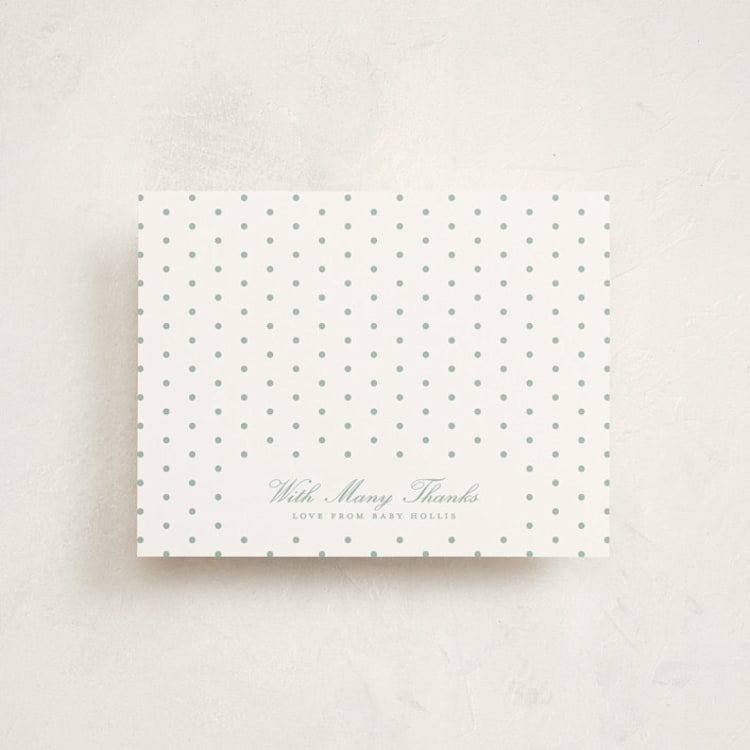 "Elio" - Flat Birth Announcement Thank You Cards in Eucalyptus by Blustery August - Front