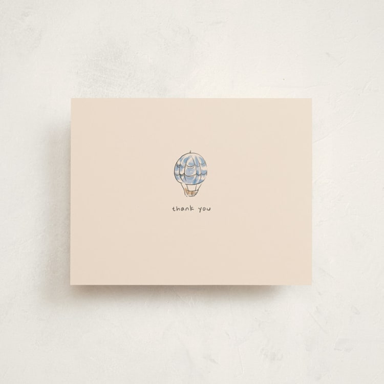 "Vintage Toys" - Flat Birth Announcement Thank You Cards in Pond by Creo Study - Front
