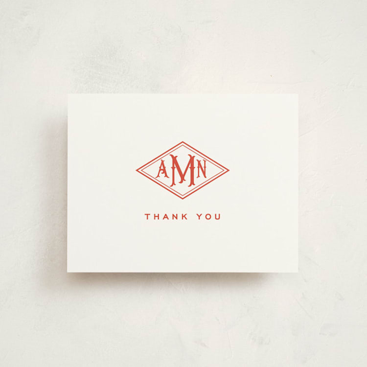 "Madison" - Flat Birth Announcement Thank You Cards in Sienna by Jennifer Lew - Front