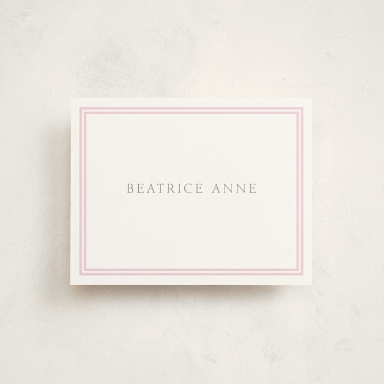 "Frolic" - Flat Birth Announcement Thank You Cards in Ballet Slipper by Megan Davis - Front