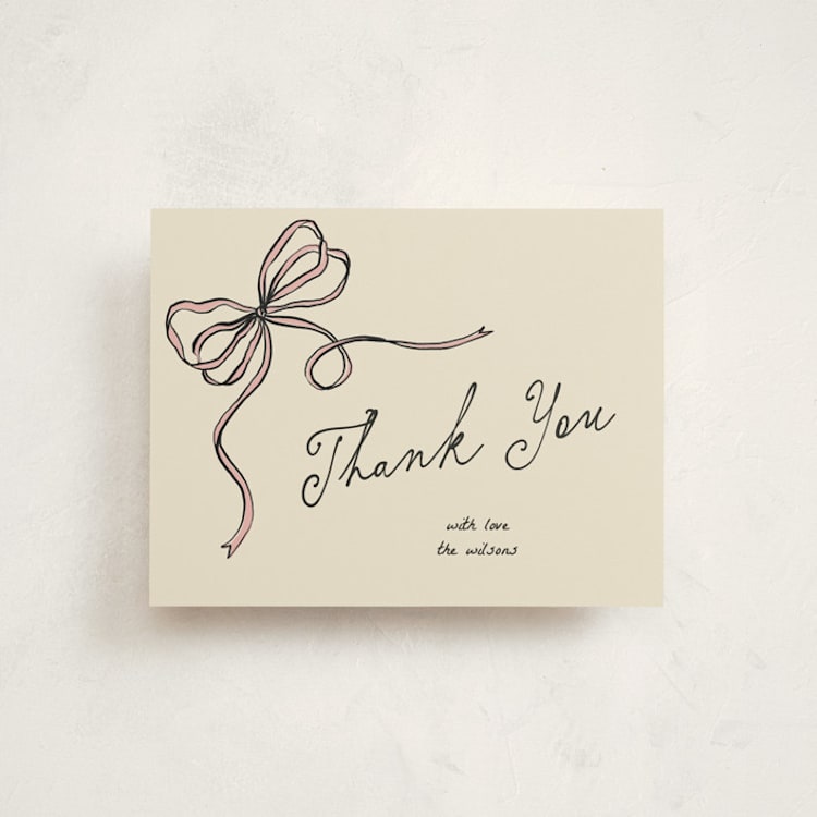 "Drawn" - Flat Birth Announcement Thank You Cards in Ballet by Pixel and Hank - Front