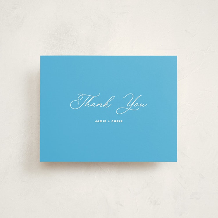 "Congratulations" - Flat Birth Announcement Thank You Cards in Ocean by Jen Ramsey - Front