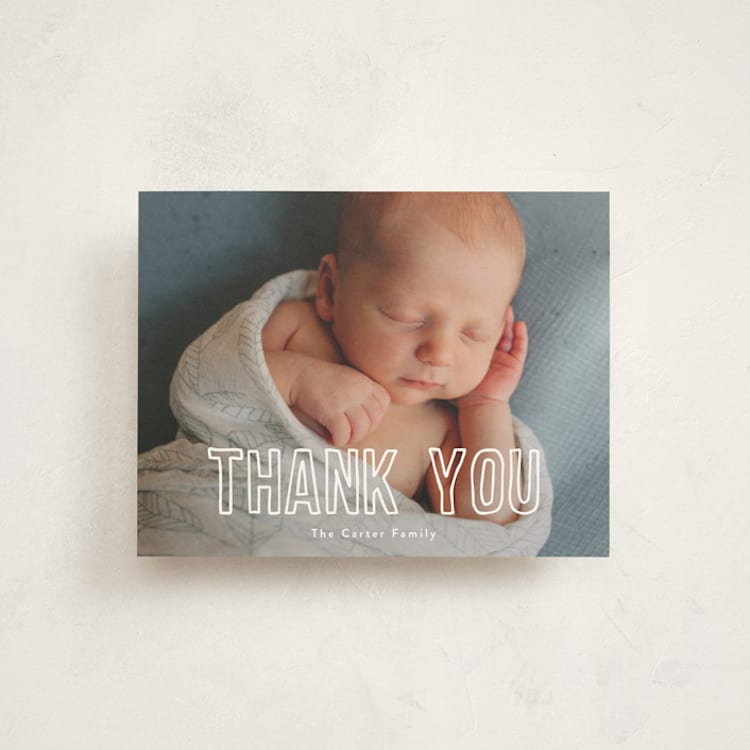 "little name" - Flat Birth Announcement Thank You Cards in Glacier by Susan Asbill - Front