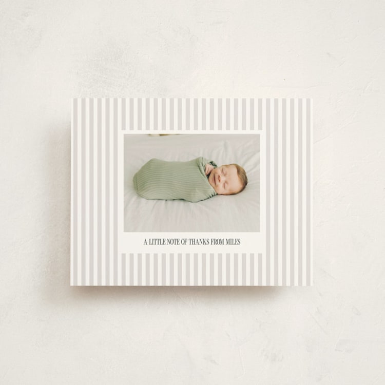 "Simply stated" - Flat Birth Announcement Thank You Cards in Cloud by Owl and Toad - Front