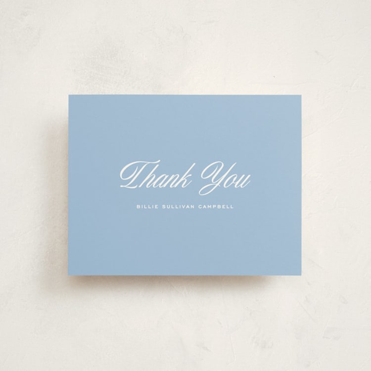 "Chambray" - Flat Birth Announcement Thank You Cards in Chambray by Megan Davis - Front