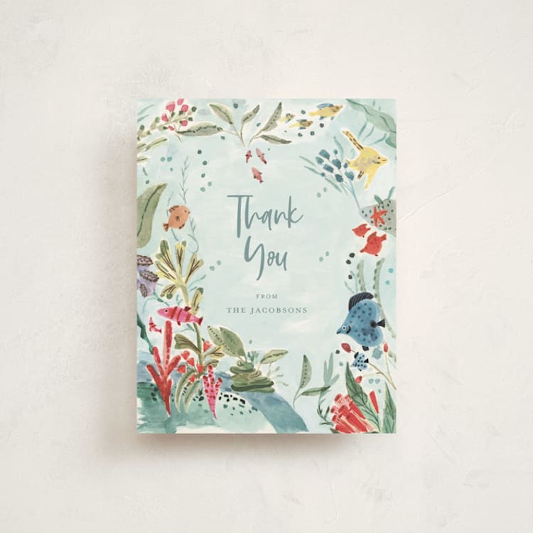 "Sea Baby" - Flat Birth Announcement Thank You Cards in Rainbow by Morgan Ramberg - Front