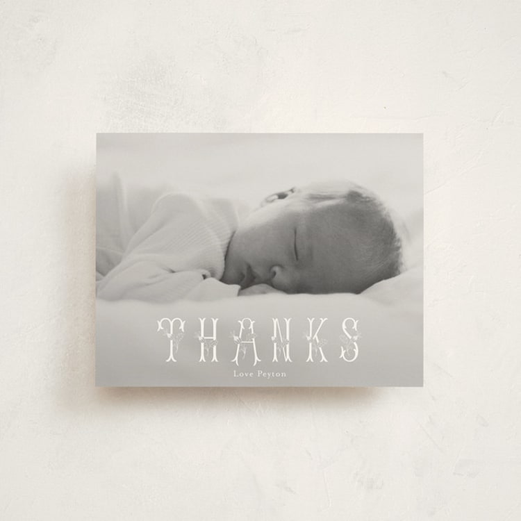 "sophia" - Flat Birth Announcement Thank You Cards in Clouds by Lori Wemple - Front