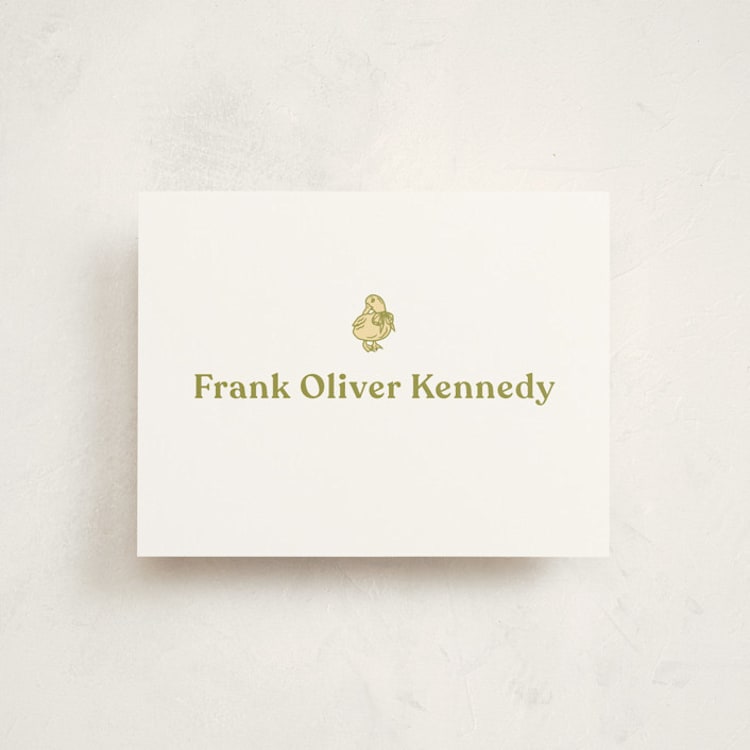 "Ducky" - Flat Birth Announcement Thank You Cards in Sunshine by Megan Davis - Front