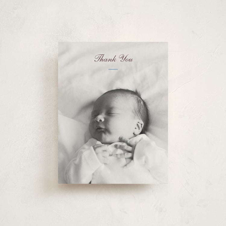 "Peanut" - Flat Birth Announcement Thank You Cards in Teddy Bear by Alston Foster - Front