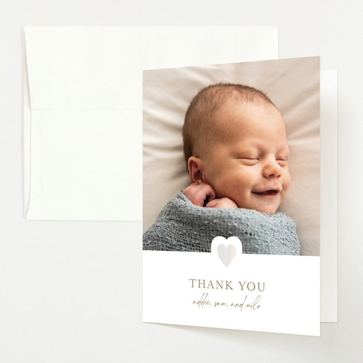 "our little sweetheart" - Gloss-Press Birth Announcement Thank You Cards in Fawn by Jen Tips - Front