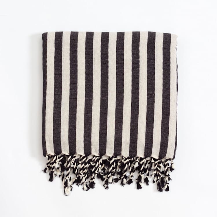 "Turkish Zebra Hand Towel" - Bath Towels in black by Powered By People