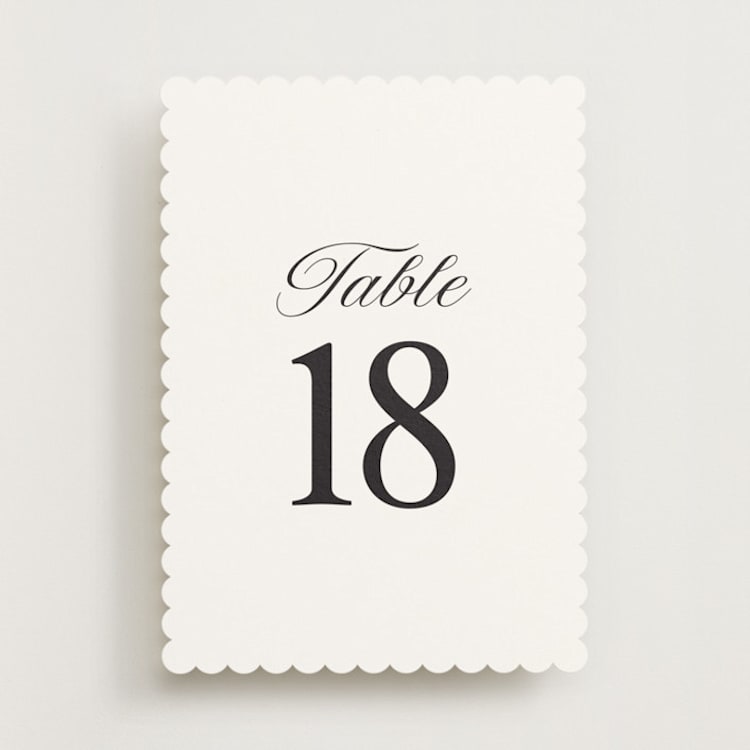 "The Eternal Tuxedo (set of 20)" - Table Number Sets in Tuxedo by Helena Vitto - Front