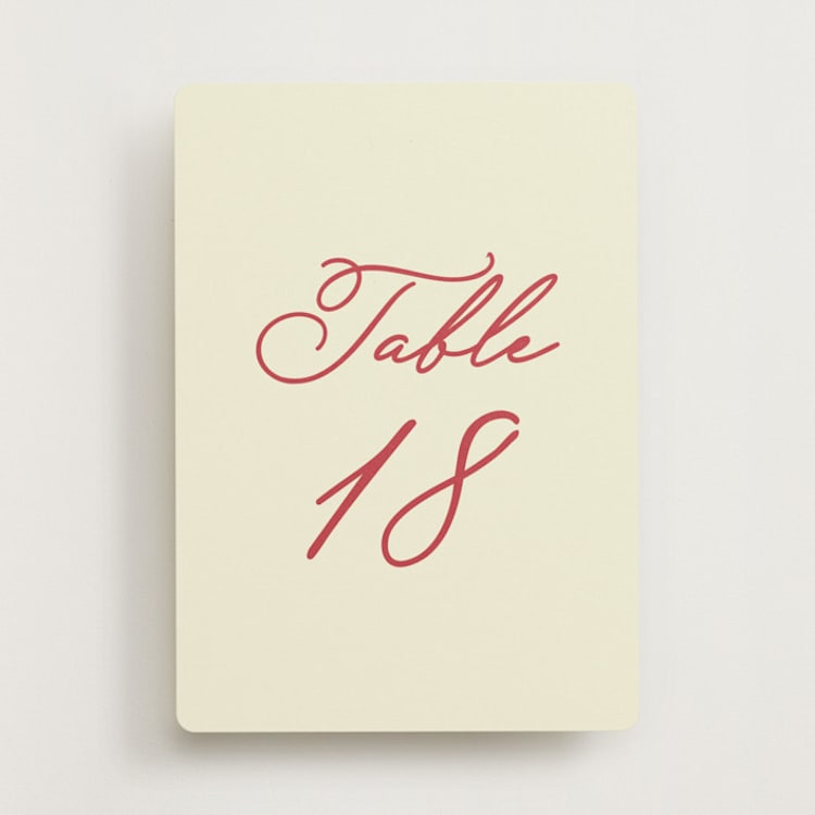 "Elizabeth Burgundy (set of 20)" - Table Number Sets in Burgundy by Helena Vitto - Front