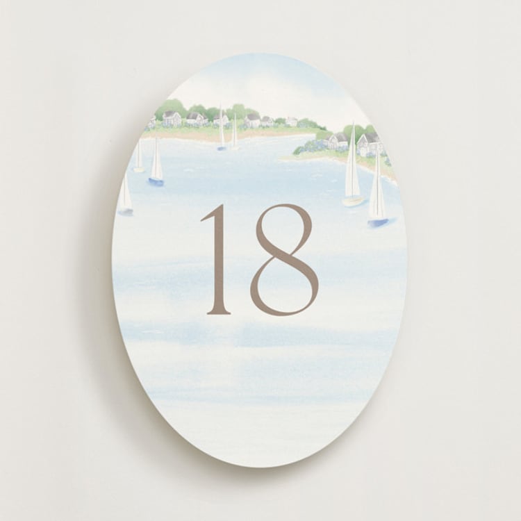 "Bristol Aqua (set of 20)" - Table Number Sets in Aqua by Jennifer Wick - Front