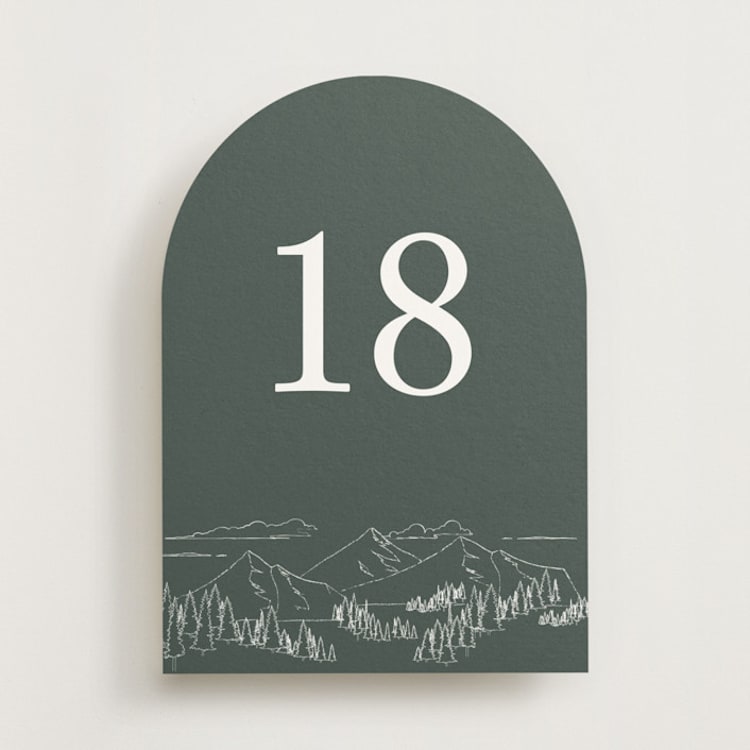 "Peaks Pine (set of 20)" - Table Number Sets in Pine by Sarah Brown - Front