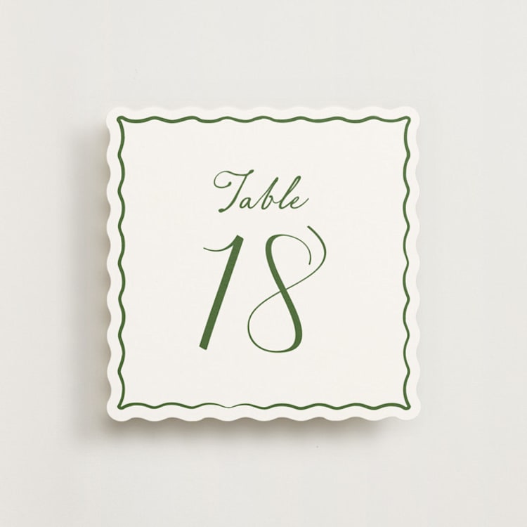 "Handwritten Pine (set of 20)" - Table Number Sets in Pine by Cass Loh - Front