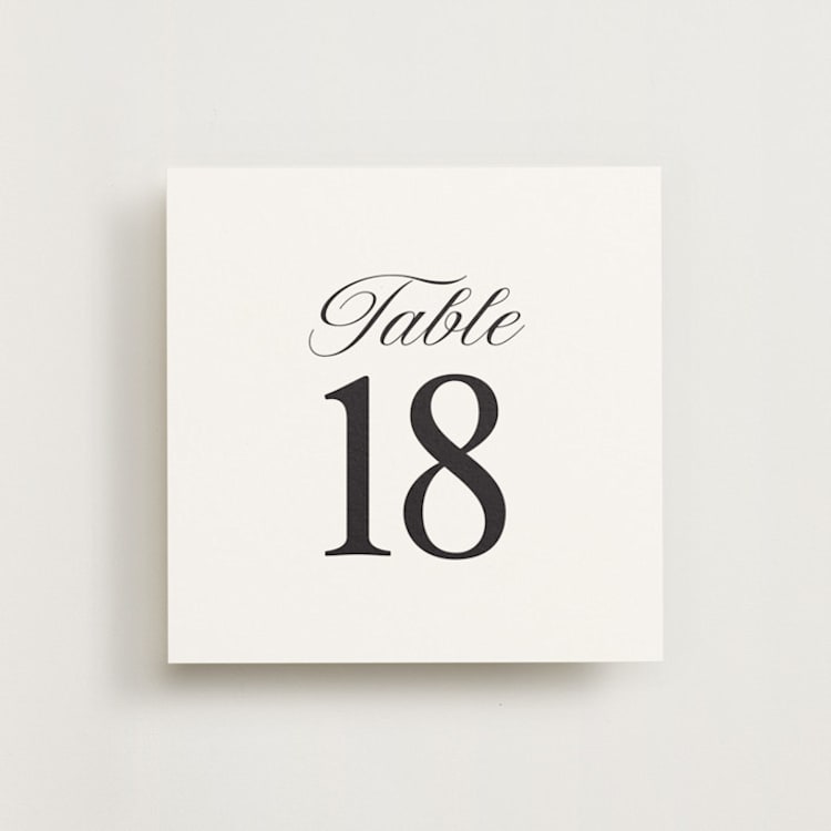 "The Eternal Tuxedo (set of 20)" - Table Number Sets in Tuxedo by Helena Vitto - Front