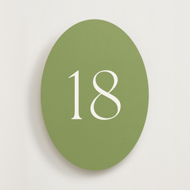 "Perriand Moss (set of 20)" - Table Number Sets in Moss by Megan Davis - Front