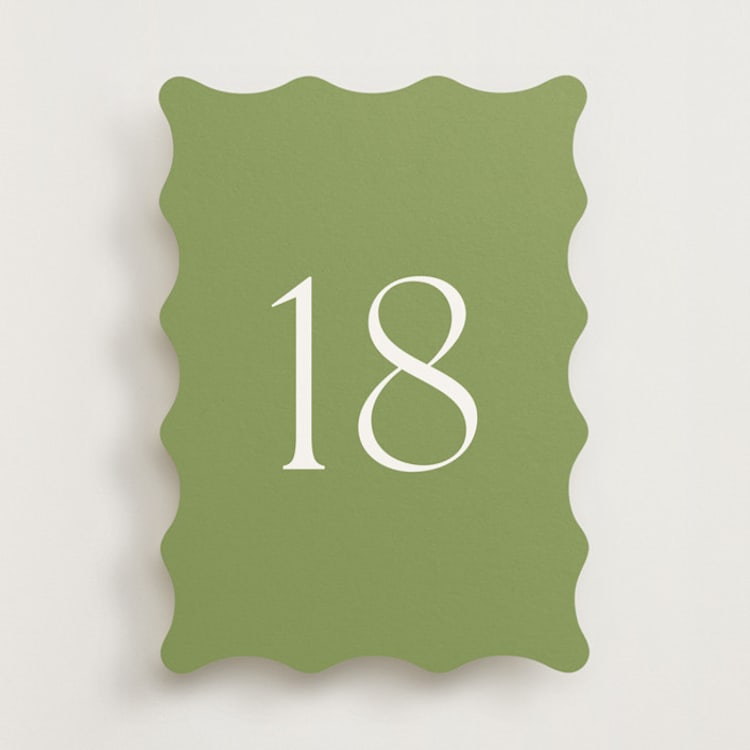 "Perriand Moss (set of 20)" - Table Number Sets in Moss by Megan Davis - Front