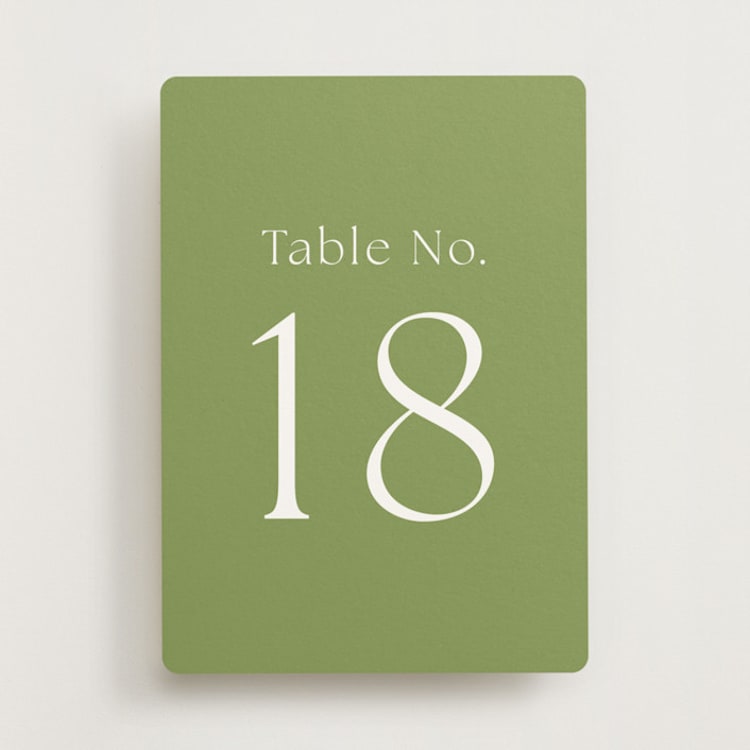"Perriand Moss (set of 20)" - Table Number Sets in Moss by Megan Davis - Front