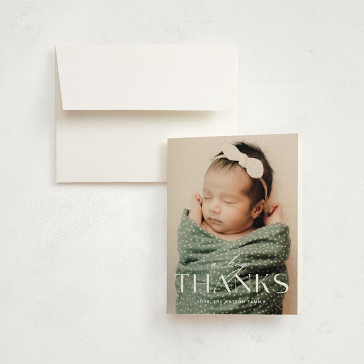 "Bold Introduction" - Birth Announcement Thank You Cards in Natural by Ana Claudia Sharpe - Front