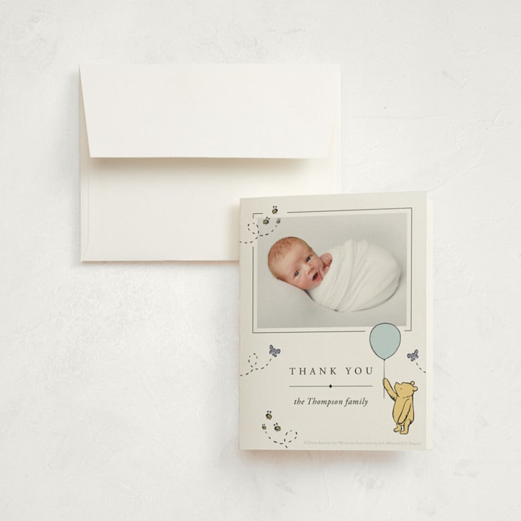 "Disney Sweetest Adventure" - Birth Announcement Thank You Cards in Cloud by Heather Schertzer - Front