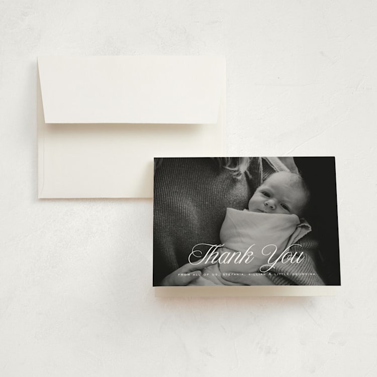 "cupcake" - Birth Announcement Thank You Cards in Marshmallow by chocomocacino - Front