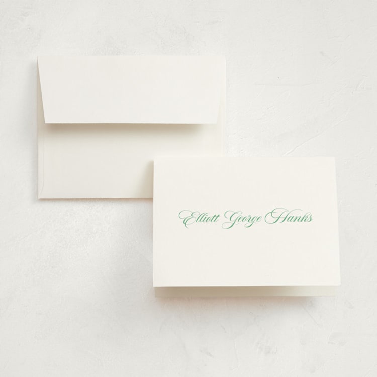 "Hollis" - Birth Announcement Thank You Cards in Clover by Megan Davis - Front