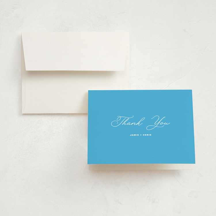 "Congratulations" - Birth Announcement Thank You Cards in Ocean by Jen Ramsey - Front