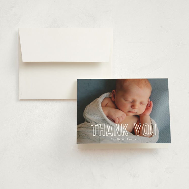 "little name" - Birth Announcement Thank You Cards in Glacier by Susan Asbill - Front