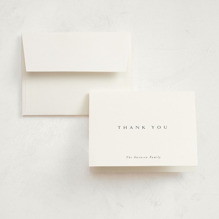 "Four Photos" - Birth Announcement Thank You Cards in Milk by Dani Lugato - Front