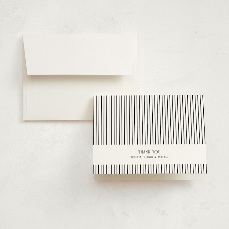 "Keepsake" - Birth Announcement Thank You Cards in Sugar by Owl and Toad - Front
