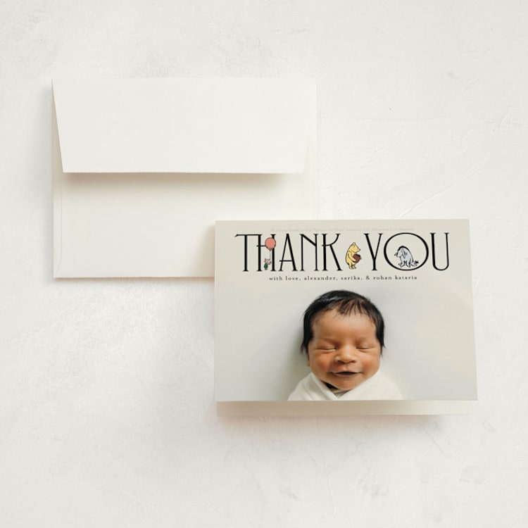 "Silly Old Bear" - Birth Announcement Thank You Cards in Ink by Heather Schertzer - Front