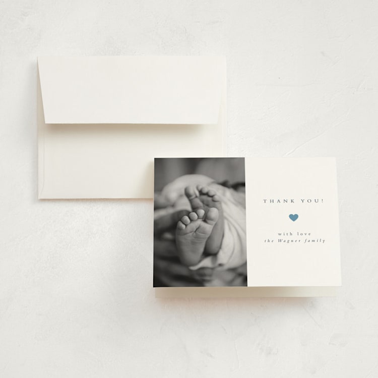 "Effortless" - Birth Announcement Thank You Cards in Sky by Emily Sabol Goss - Front