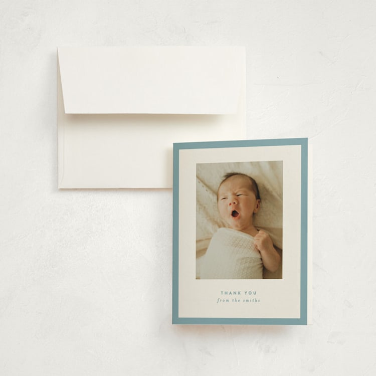 "square" - Birth Announcement Thank You Cards in Sky by JoAnn Jinks - Front