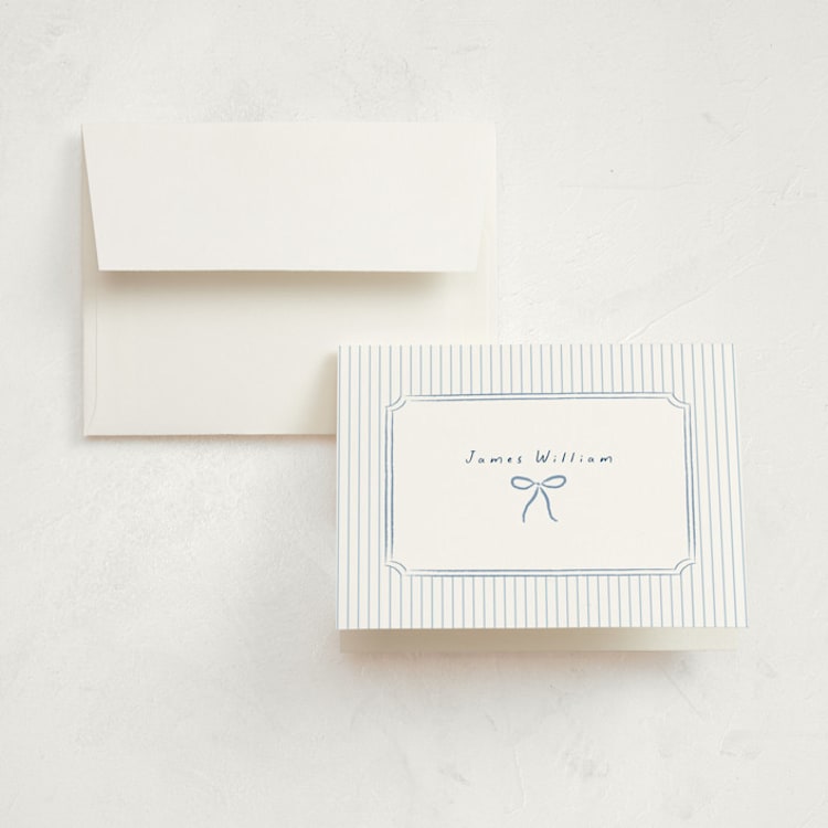 "A Little Dream" - Birth Announcement Thank You Cards in Sea by Elly - Front