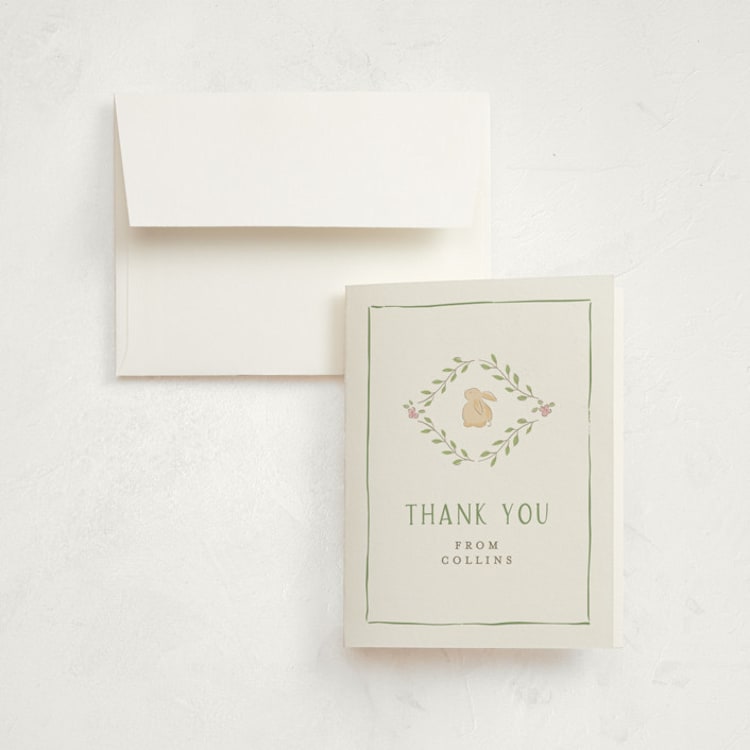 "Storybook Frame" - Birth Announcement Thank You Cards in Garden by Susan Zinader - Front