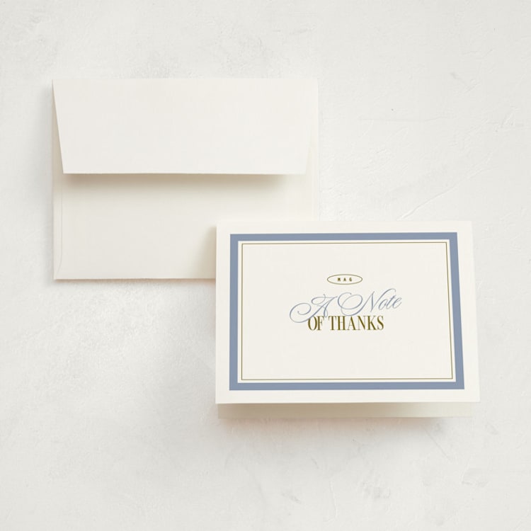 "Introducing" - Birth Announcement Thank You Cards in Periwinkle by Owl and Toad - Front