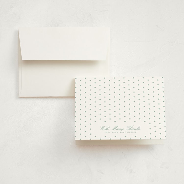 "Elio" - Birth Announcement Thank You Cards in Eucalyptus by Blustery August - Front