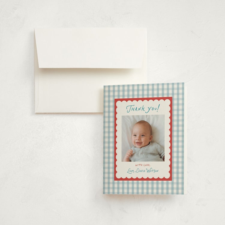 "playful pattern" - Birth Announcement Thank You Cards in Picnic by Christy Hy Lee - Front