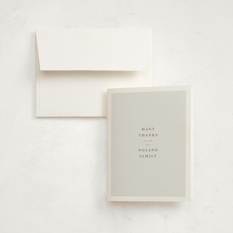 "Love Multiplies" - Birth Announcement Thank You Cards in Dusty Blue by Julie Murray - Front