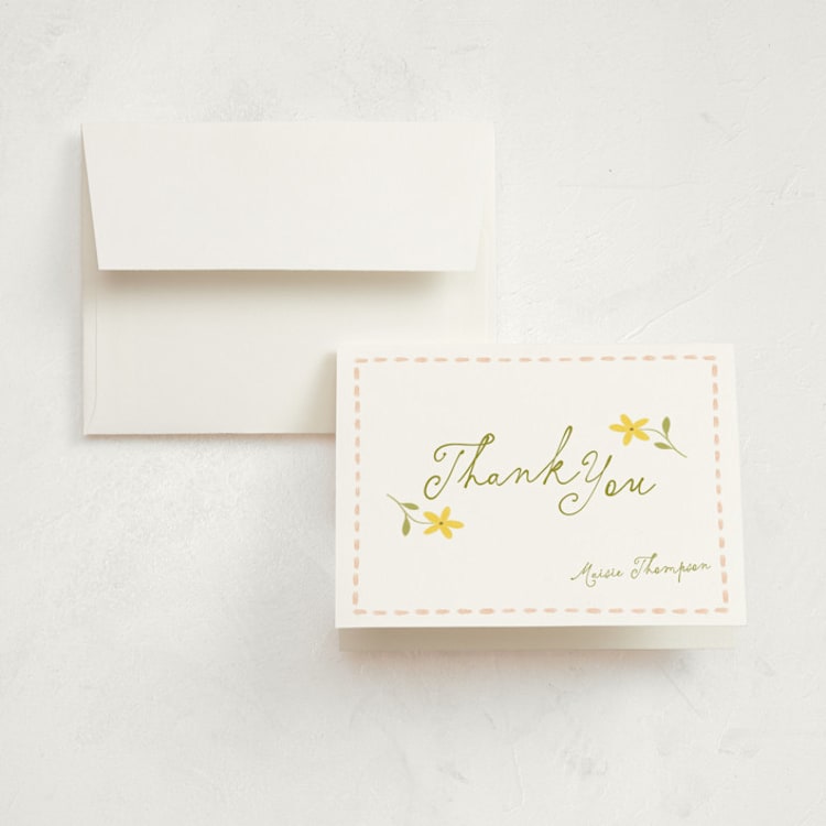 "Daisy" - Birth Announcement Thank You Cards in Daffodil by Morgan Kendall - Front