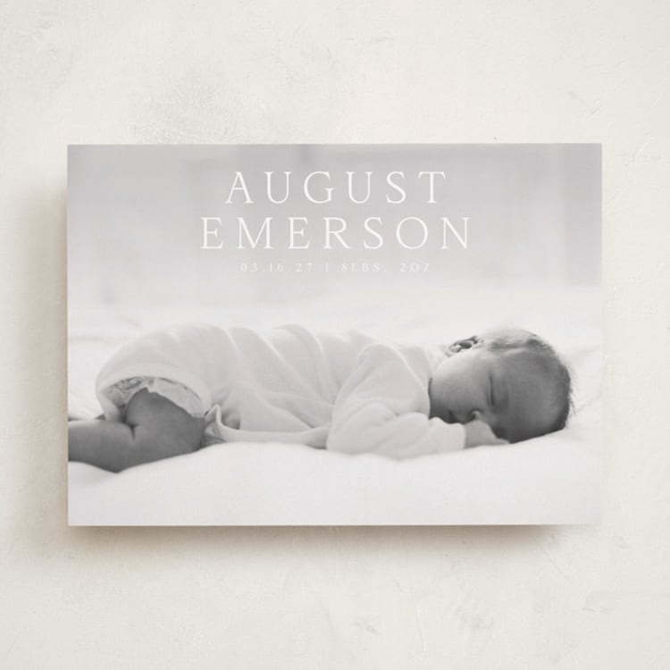 "Bold Intro" - Birth Announcements in Cotton by Olivia Raufman - Front