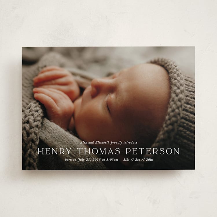 "Refined" - Birth Announcements in Powder by Melissa Egan of Pistols - Front