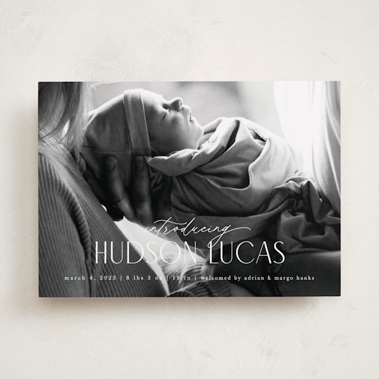 "Little Introduction" - Birth Announcements in Sugar by Pixel and Hank - Front