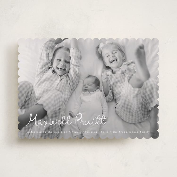 "Written Whimsy" - Birth Announcements in Snow by Lauren Chism - Front