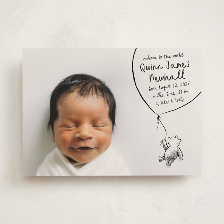 "Disney's Classic Pooh" - Birth Announcements in Ink by Pink House Press - Front