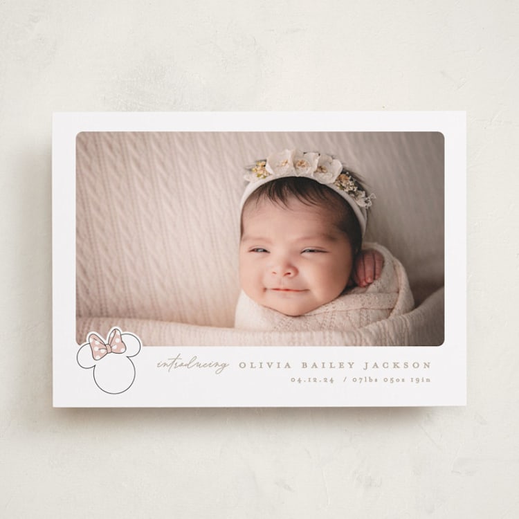 "Disney's Minnie's bow" - Birth Announcements in Peony by Creo Study - Front
