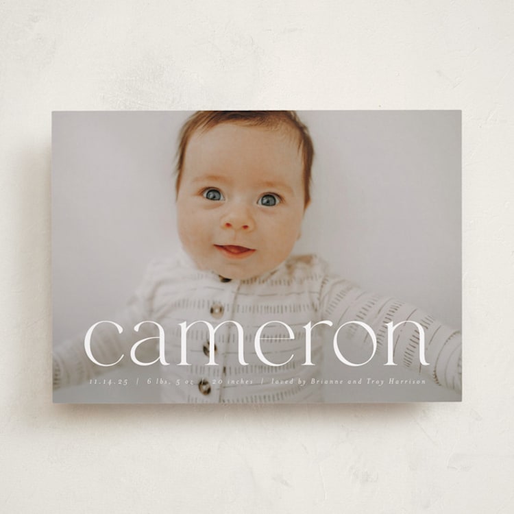 "Classy Name" - Birth Announcements in Cloud by Ekko Studio - Front