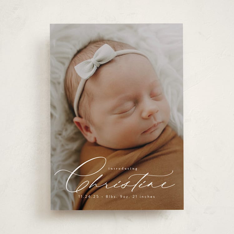"Sweeping Name" - Birth Announcements in Cloud by Alethea and Ruth - Front